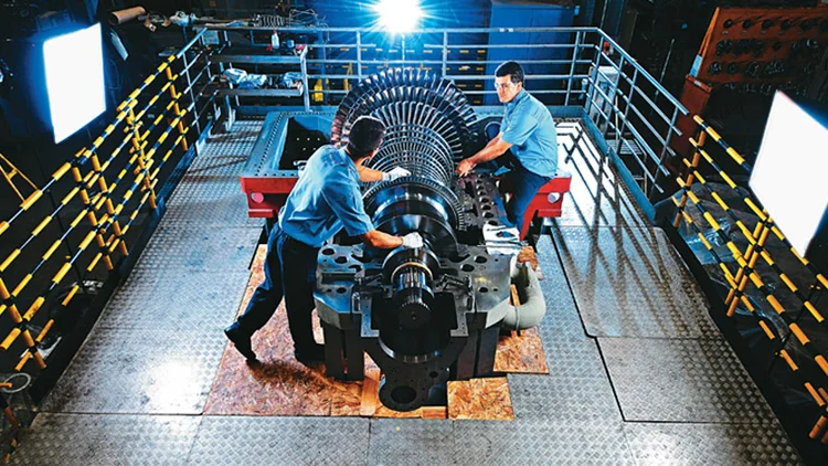 Fábrica de turbinas em Jundiaí (SP): produção automatizada (Germano Lüders)