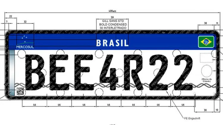 Placa Mercosul foi implementado no Brasil em 2018 (Divulgação/Divulgação)