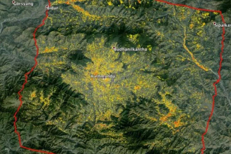 
	Terremoto no Nepal: mapa da Nasa mostra as &aacute;reas atingidas pelo desastre natural
 (Divulgação/Nepal)