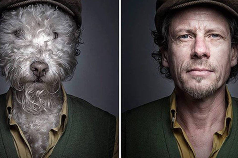 Fotógrafo deixa cachorros com cara de humanos
