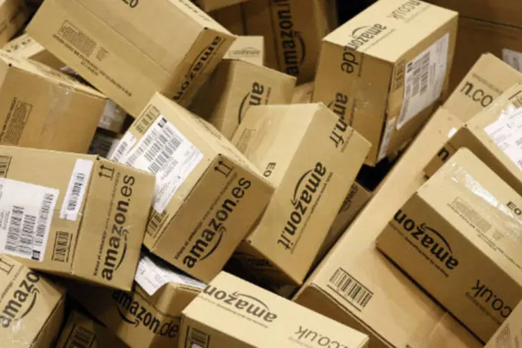 
	Caixas da Amazon: lucro ficou abaixo das expectativas de Wall Street no trimestre
 (Simon Dawson/Bloomberg)