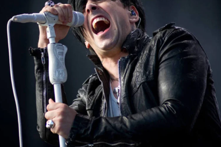 Ian Watkins, da banda de rock Lostprophets, durante apresentação no V Festival de Hylands Park, em Chelmsford, Reino Unido (Ian Gavan/Getty Images)