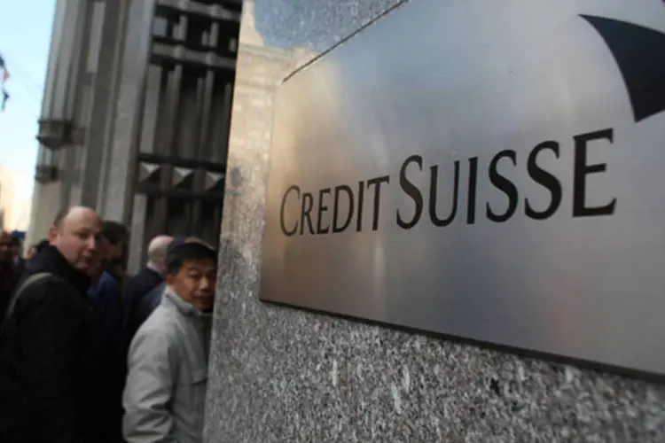 
	Pr&eacute;dio do Credit Suisse: os pap&eacute;is do banco rumavam na dire&ccedil;&atilde;o oposta e disparavam 7 por cento ap&oacute;s o banco nomear um novo presidente-executivo
 (Spencer Platt/Getty Images)