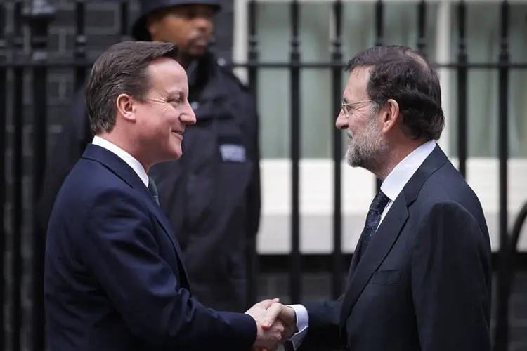 David Cameron deixou claro diante de Mariano Rajoy que seu país não entraria em negociações sem o consentimento dos gibraltarinos (Peter Macdiarmid/Getty Images)