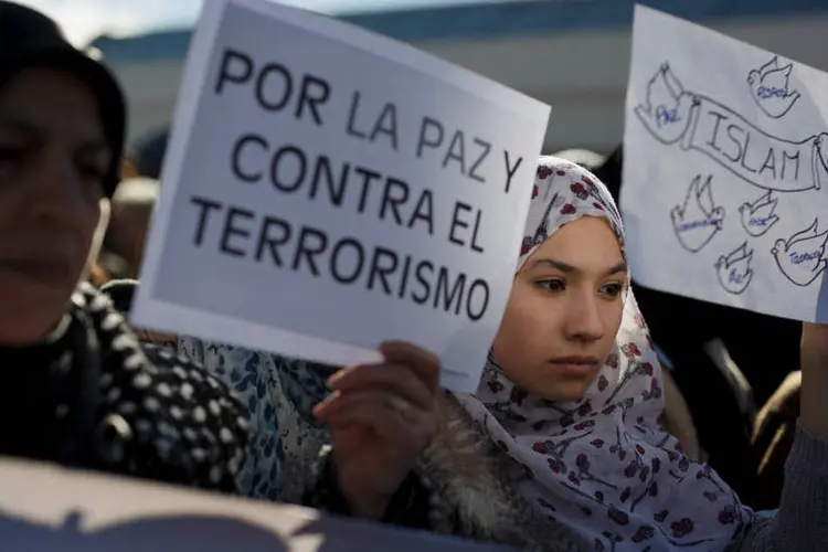 
	Protesto em madri contra o extremismo religioso
 (Pablo Blazquez Dominguez/Getty Images)