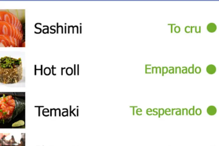 Ação do Nahoe Sushi no Facebook: restaurante resolveu mostrar o "status" de opções do cardápio (Reprodução)