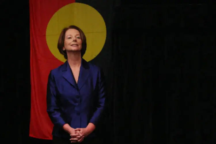 
	Julia Gillard havia dito que ela iria deixar o Parlamento se perdesse a disputa partid&aacute;ria
 (Scott Barbour/Getty Images)