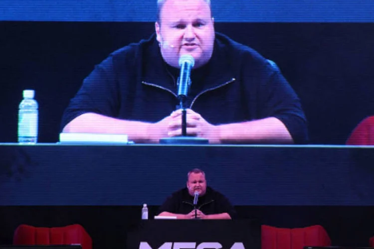 
	Kim Dotcom no lan&ccedil;amento do Mega: novo partido ser&aacute; criado na mesma data
 (Fiona Goodall/Getty Images)