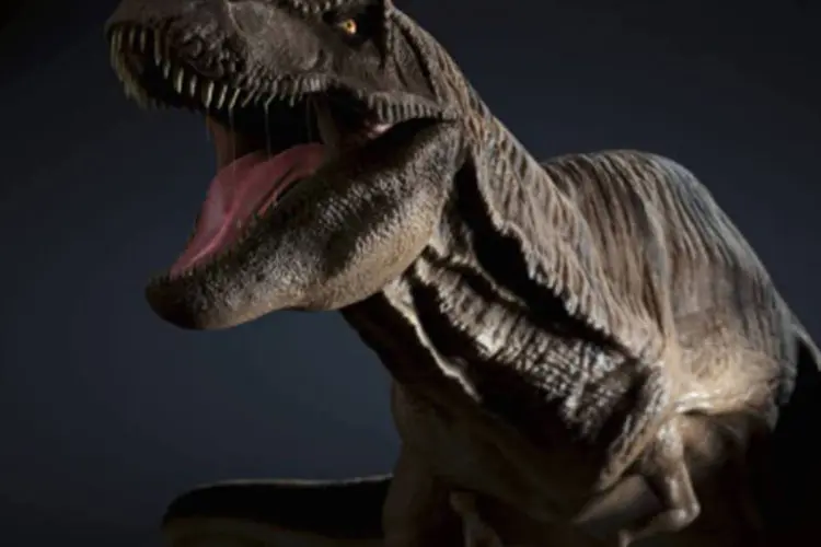Tyrannosaurus Rex: ossos do dinossauro de 7,3m de comprimento, pouco menor que o T-Rex e cerca de 10 milhões de anos mais velho, foram revelados no Museu de História Natural de Utah (Getty Images)