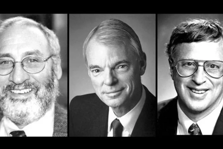 Nobel: Em 2001, George Akerlof, Michael Spence e Joseph Stiglitz  (da esquerda para a direita) ganharam prêmio (Prêmio Nobel de Economia/Divulgação)