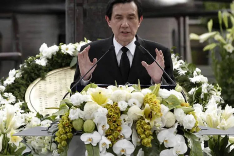 
	Ma Ying-jeou em discurso: presidente de Taiwan comparecer&aacute; a cerim&ocirc;nia apesar de apelos chineses para que o Vaticano rompa rela&ccedil;&otilde;es com a ilha
 (Pichi Chuang/Reuters)