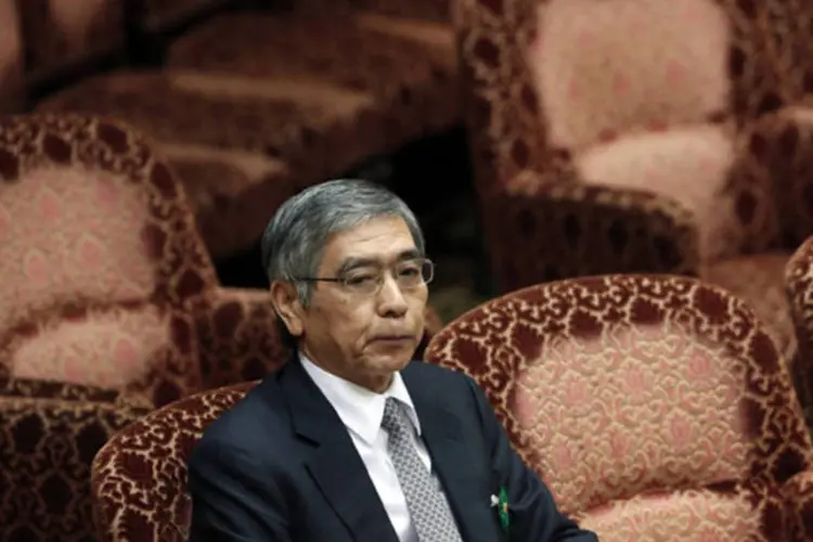 Indicado do governo japonês para a presidência do Banco do Japão, Haruhiko Kuroda, durante audiências na câmara baixa do Parlamento, em Tóquio (Issei Kato/Reuters)