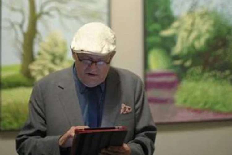 Artista britânico Hockney em exposição individual no Museu Guggenheim de Bilbao, na Espanha (Vincent West/Reuters)