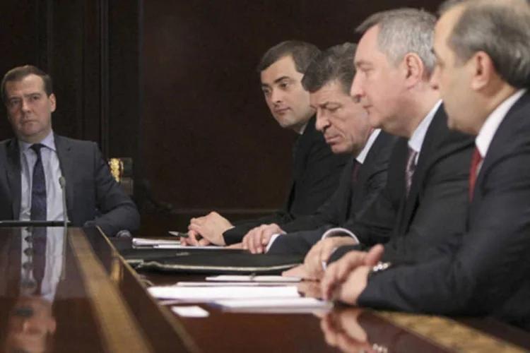 
	Primeiro-ministro russo Dmitry Medvedev em uma reuni&atilde;o em Moscou: pa&iacute;s recusou pedidos por aux&iacute;lio financeiro na semana passada do governo cipriota
 (Ekaterina Shtukina/RIA Novosti/Pool/Reuters)