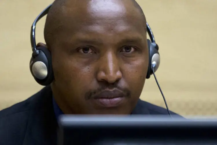 Senhor de guerra congolês Bosco Ntaganda durante sua primeira audiência no Tribunal de Pena Internacional de Haia (Peter Dejong/Reuters)