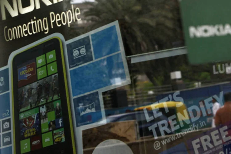 Showroom da Nokia em Nova Delhi: cobrança ampliaria as pressões financeiras sobre a companhia, já prejudicadas pela queda nas vendas (Mansi Thapliyal/Reuters)