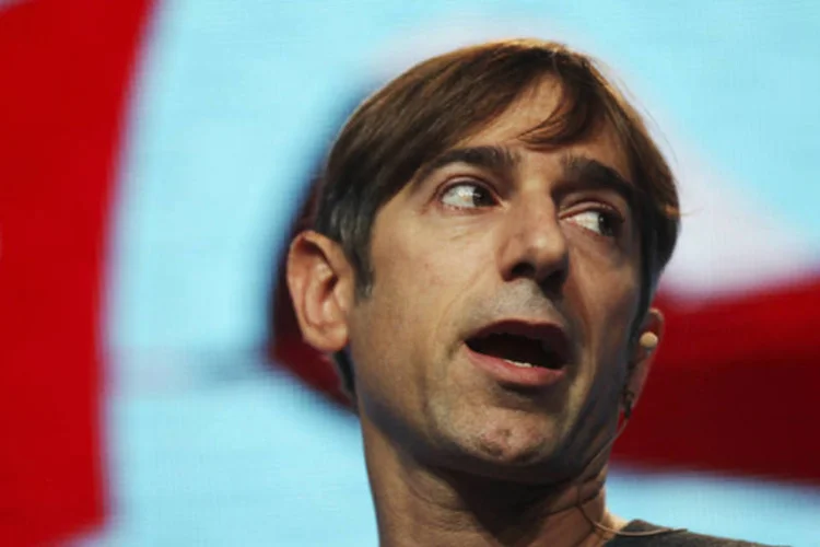 Mark Pincus, CEO da Zynga, discursa durante o evento Zynga Unleashed na sede da companhia em San Francisco, Califórnia (Stephen Lam/Reuters)