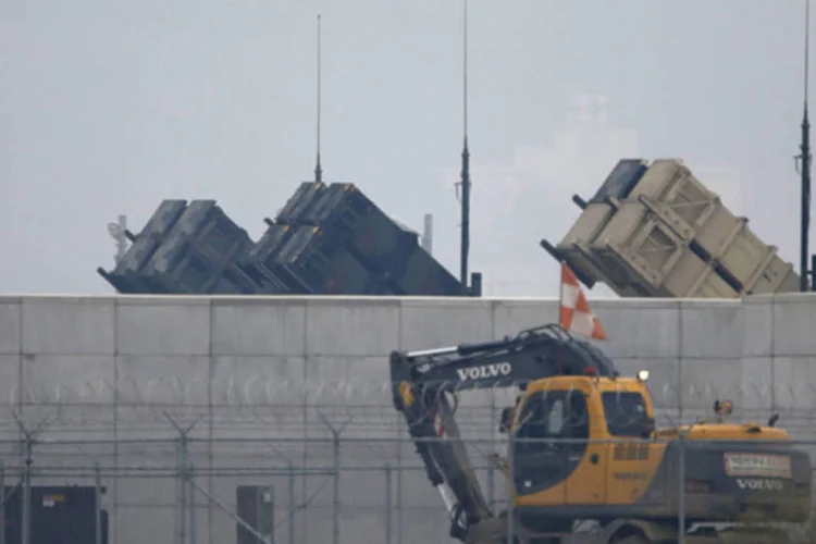 Mísseis Patriot da bateria anti-aérea do exercito dos Estados Unidos na base aérea americana em Osan, sul de Seul (Lee Jae-Won/Reuters)