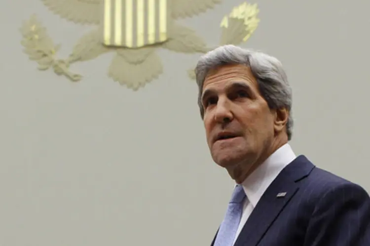 Secretário de estado dos Estados Unidos, John Kerry, momentos antes de audiência na Comissão de Relações Exteriores da Câmara dos Deputados (Gary Cameron/Reuters)