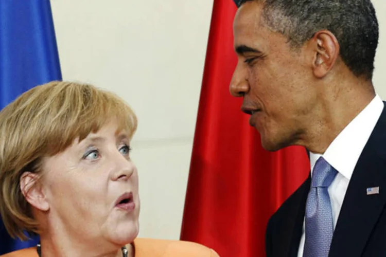 
	Angela Merkel e&nbsp;Barack Obama: documento&nbsp;reflete o ressentimento em Berlim com a resposta norte-americana a alega&ccedil;&otilde;es de espionagem
 (Kevin Lamarque/Reuters)