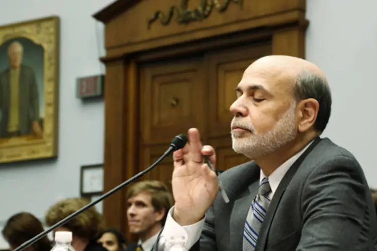 Ben Bernanke, presidente do Federal Reserve, durante apresentação do relatório de política econômica para a Comitê de Serviços Financeiros da Câmara em Washington (Jonathan Ernst/Reuters)