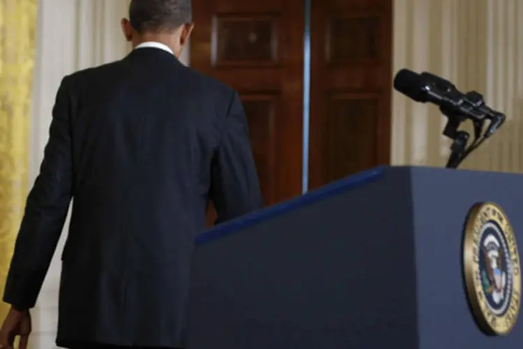 Presidente dos Estados Unidos, Barack Obama, durante conferência de imprensa na Casa Branca, em Washington (Jason Reed/Reuters)