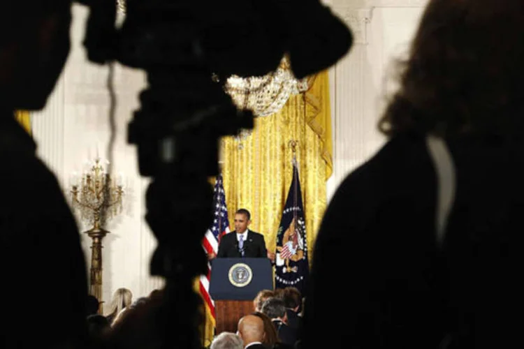 Presidente dos Estados Unidos, Barack Obama, durante conferência de imprensa na Casa Branca, em Washington (Jonathan Ernst/Reuters)