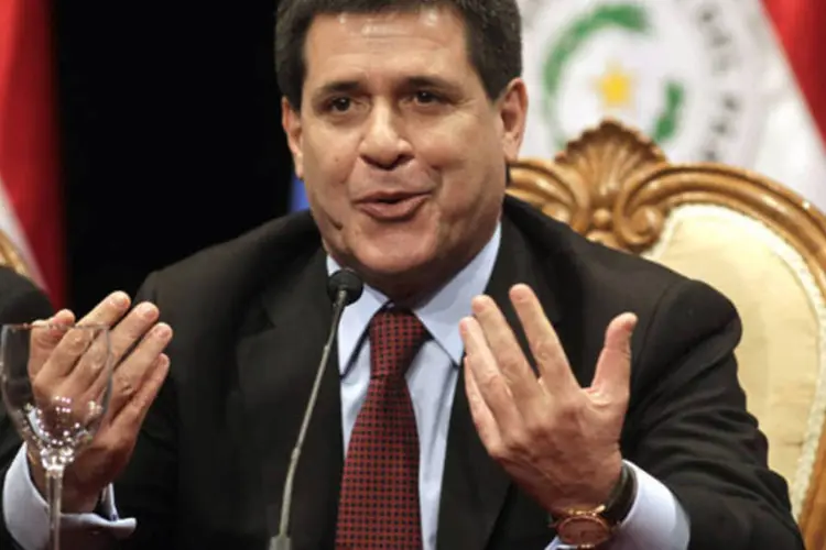 Horácio Cartes, presidente do Paraguai: governo disse que decidiu vetar o Orçamento porque o limite à dívida geraria "um risco para a capacidade do Estado de cumprir com suas obrigações" (Jorge Adorno/Reuters)