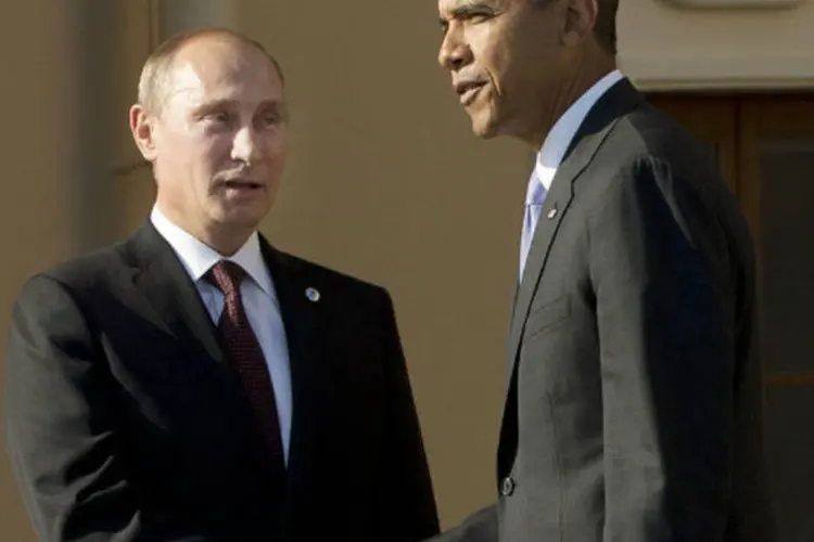 
	Obama e Putin: &quot;ele tem um estilo p&uacute;blico no qual gosta de parecer um pouco aborrecido durante as reuni&otilde;es conjuntas&quot;, disse o presidente dos EUA
 (Pablo Martinez Monsivais/Reuters)