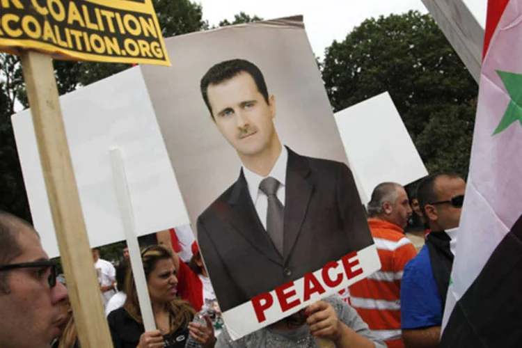 
	Protestos contra uma interven&ccedil;&atilde;o militar dos Estados Unidos na S&iacute;ria
 (Jonathan Ernst/Reuters)