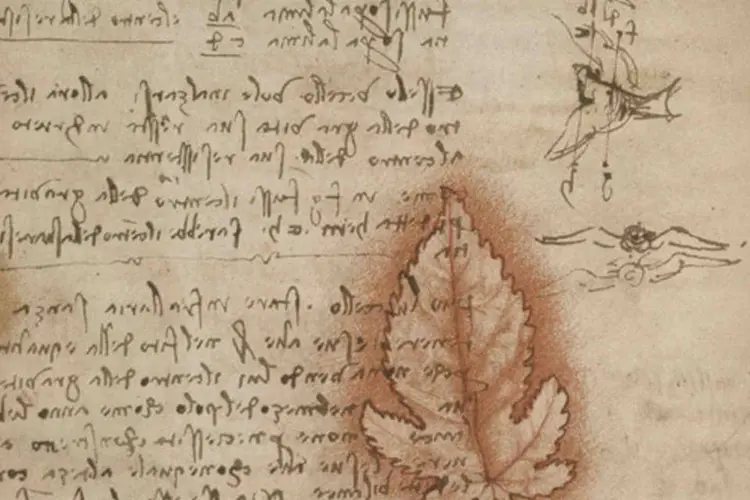 Rascunhos de Leonardo da Vinci descreve o uso de aparelhos de voo para compreender melhor a aerodinámica (Smithsonian Libraries, from the original at the Biblioteca Reale, Turin, Italy/Divulgação via Reuters)