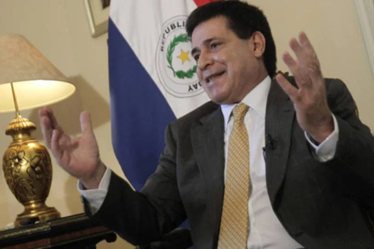 
	Hor&aacute;cio Cartes: Esse &eacute; o terceiro ataque a policiais no governo de Cartes, pol&iacute;tico conservador que assumiu a Presid&ecirc;ncia do Paraguai h&aacute; dois meses
 (Jorge Adorno/Reuters)