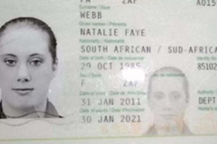 Cópia do passaporte sul-africano falso de Samantha Lewthwaite, também conhecida como viúva branca (Kenyan Police Service/Divulgação via Reuters)