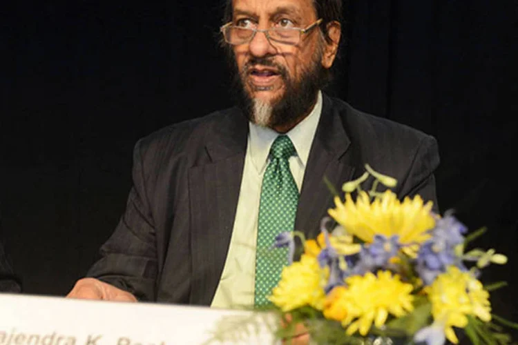 Rajendra Pachauri apresenta o resultado do IPCC: o relatório aumentou para 95% a probabilidade de que a maior parte do aquecimento global seja causada pelo homem (Bertil Enevag Ericson/TT News Agency/Reuters)
