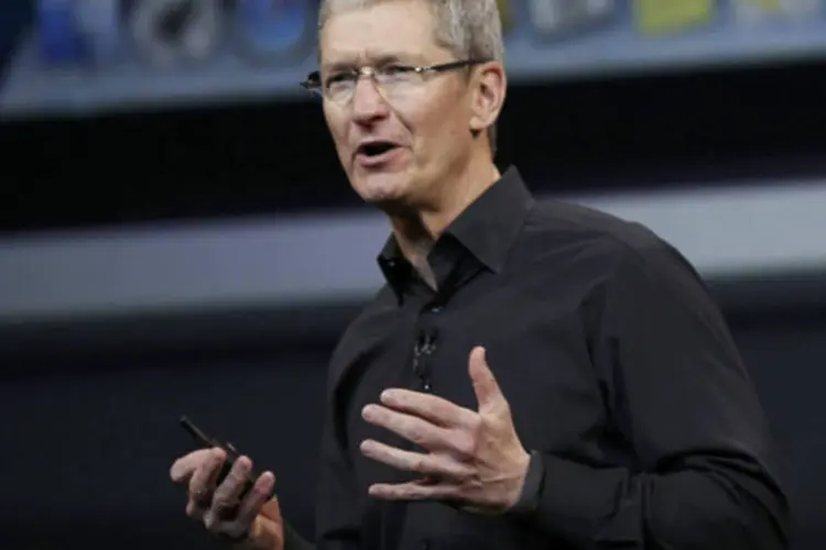 Tim Cook, CEO da Apple, fala durante evento da Apple em São Francisco, Califórnia (Robert Galbraith/Reuters)