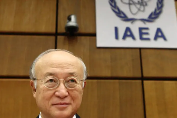 Diretor-geral da Agência Internacional de Energia Atômica (AIEA), Yukiya Amano, durante reunião de representantes na sede da entidade, em Viena (Heinz-Peter Bader/Reuters)