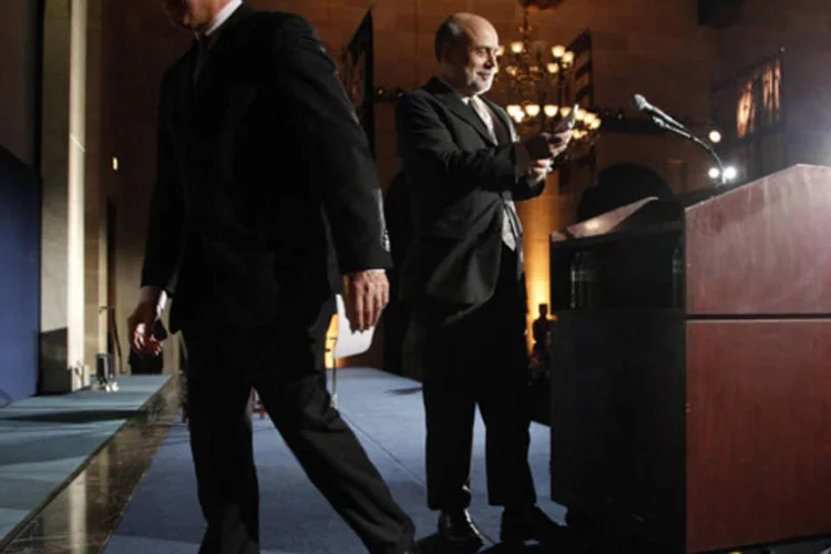 Ben Bernanke, chairman do Federal Reserve, discursa durante evento em Washington (Jonathan Ernst/Reuters)