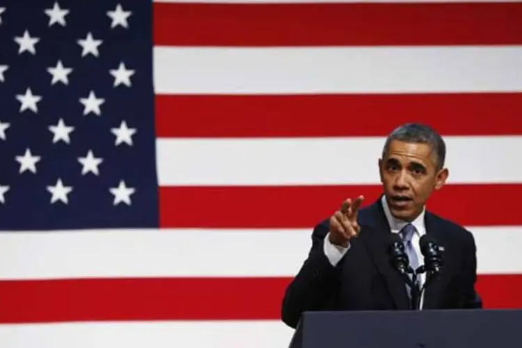 Presidente dos Estados Unidos, Barack Obama, discursa durante convenção do Partido Democrata em San Francisco, Califórnia (Jason Reed/Reuters)