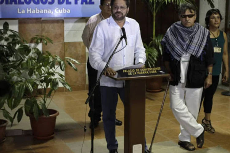 Ivan Marquez, líder das negociações de paz da Farc, durante uma conferência de imprensa em Havana (Enrique De La Osa/Reuters)