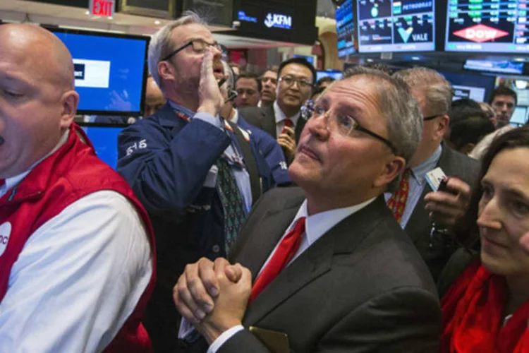 Gerardo Lopez, CEO da AMC, durante IPO da companhia na Bolsa de Valores de Nova York, nos Estados Unidos
 (Lucas Jackson/Reuters)