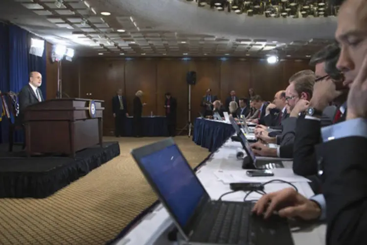 Atual chairman do Fed, Ben Bernanke durante uma conferência de imprensa antes de sua aposentadoria, na sede do Federal Reserve, em Washington (Jonathan Ernst/Reuters)