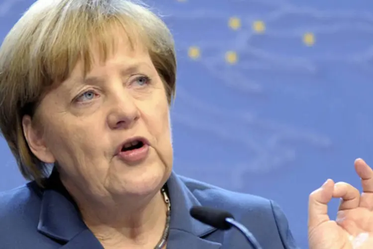 Angela Merkel, Chanceler da Alemanha, durante coletiva de imprensa em Bruxelas (Laurent Dubrule/Reuters)