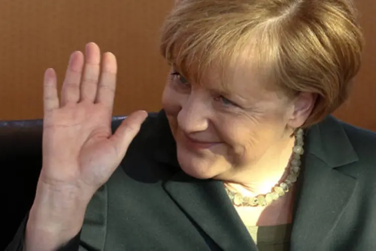 
	Chanceler alem&atilde;, Angela Merkel: &quot;apesar de todas as dificuldades... As oportunidades oferecidas por um acordo comercial como esse s&atilde;o muito maiores do que os riscos&quot;, disse
 (Fabrizio Bensch/Reuters)