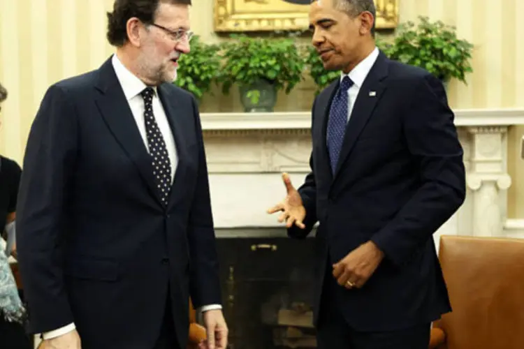 Presidente Barack Obama durante encontro com o primeiro-ministro da Espanha, Mariano Rajoy, na sala oval da Casa Branca, em Washington (Kevin Lamarque/Reuters)