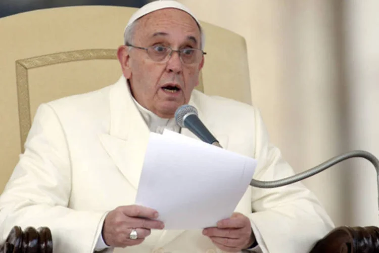 Papa Francisco durante sua audiência semanal na Praça de São Pedro, no Vaticano (Giampiero Sposito/Reuters)