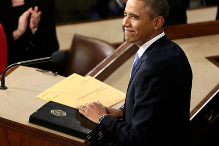 
	Barack Obama: presidente fez uma defesa firme da sua pol&iacute;tica, no que pareceu ser um esfor&ccedil;o para dar aos democratas que lutam por assentos no Parlamento muni&ccedil;&atilde;o para contra-atacar a blitz republicana sobre o tema
 (REUTERS/Gary Cameron)