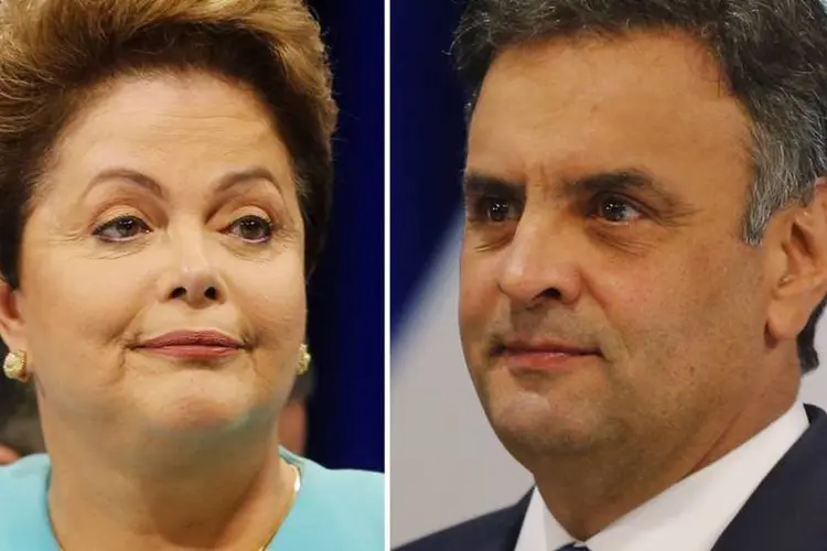 
	Dilma Rousseff e A&eacute;cio Neves: o tucano voltou a lamentar as &quot;muitas agress&otilde;es&quot; que vem sofrendo
 (REUTERS/Paulo Whitaker)