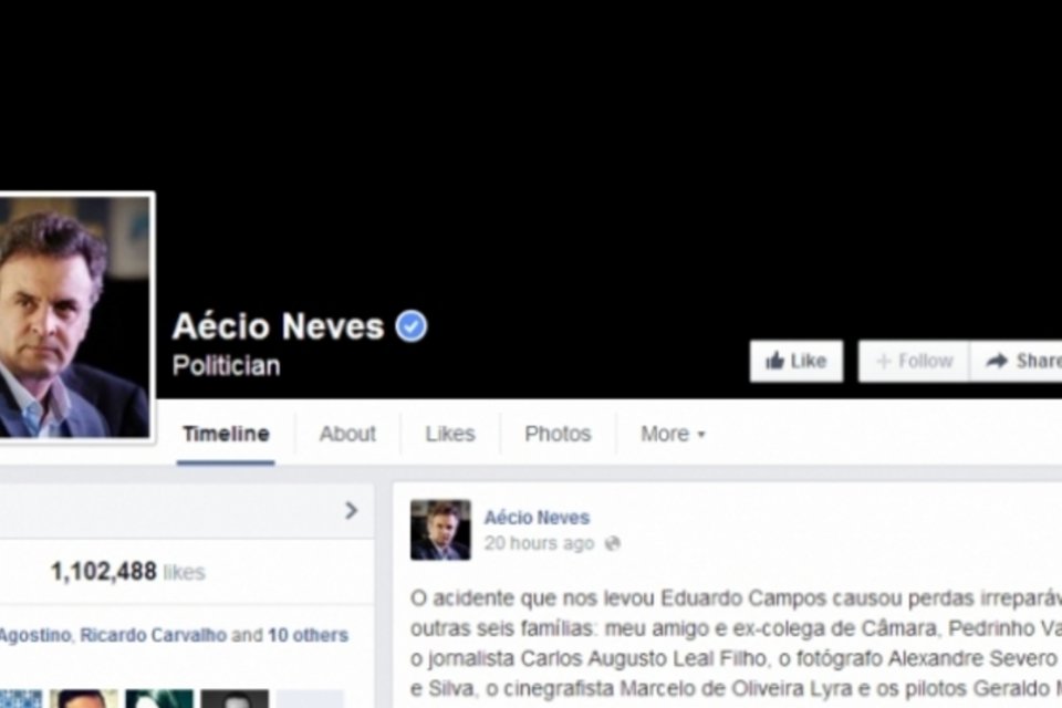 Candidatos trocam foto no Facebook após morte de Campos