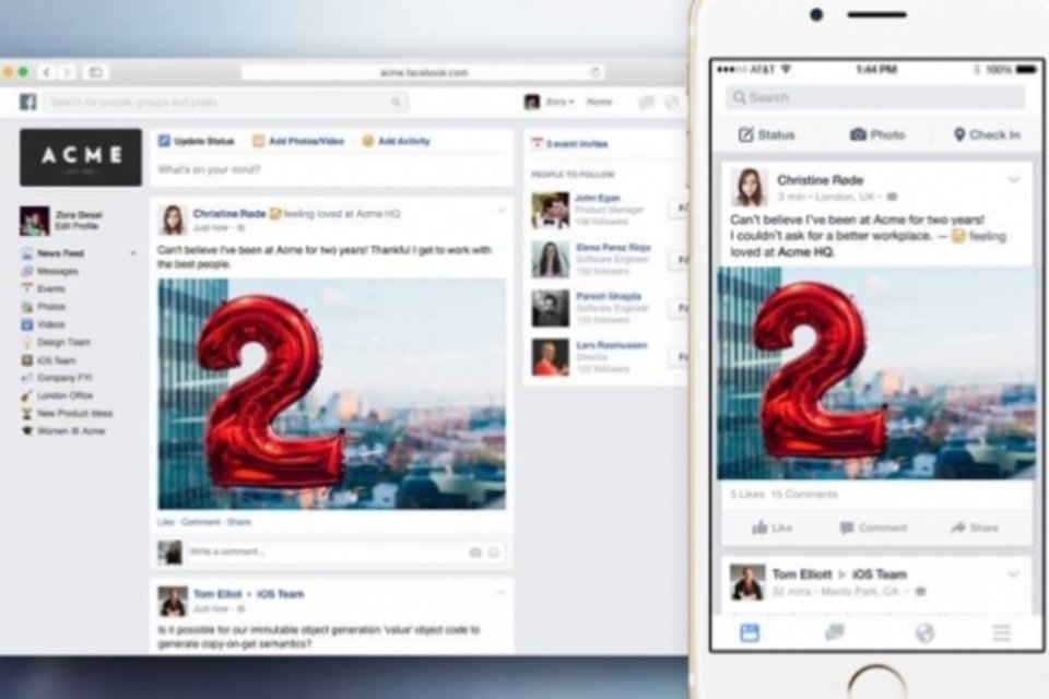 Facebook at Work começa a funcionar em modo beta