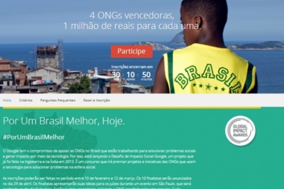Google distribuirá R$ 4 milhões em competição de inovação entre ONGs do Brasil